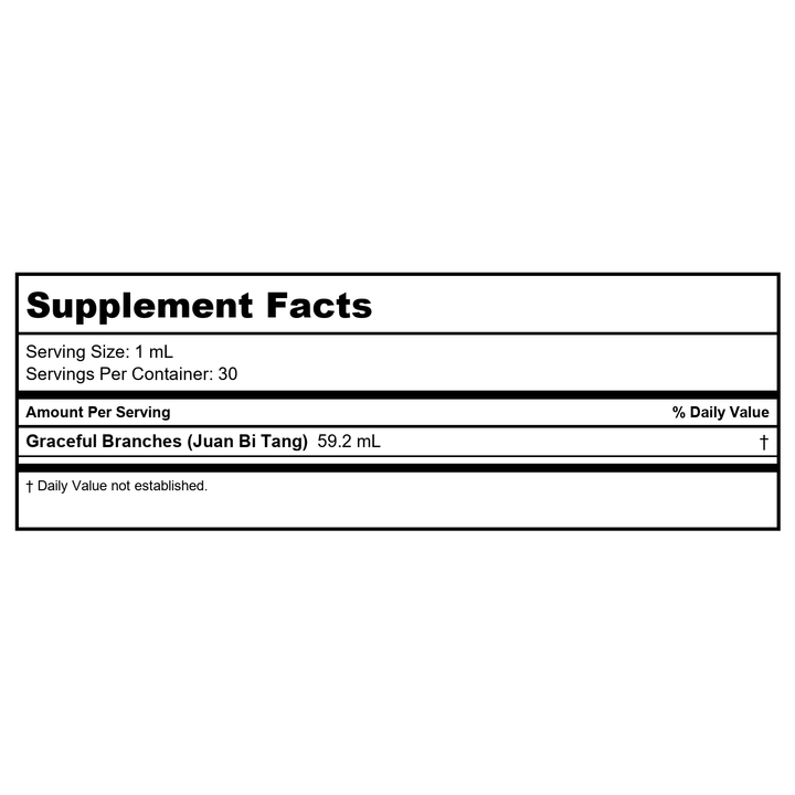 Kan Herb Traditionals Graceful Branches 1oz - Supplement Facts panel