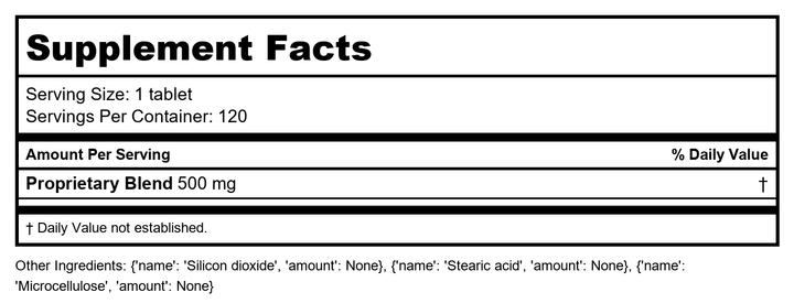 Kan Herb Essential Dispel Stasis in the Middle Palace 60 Tablets - Supplement Facts panel