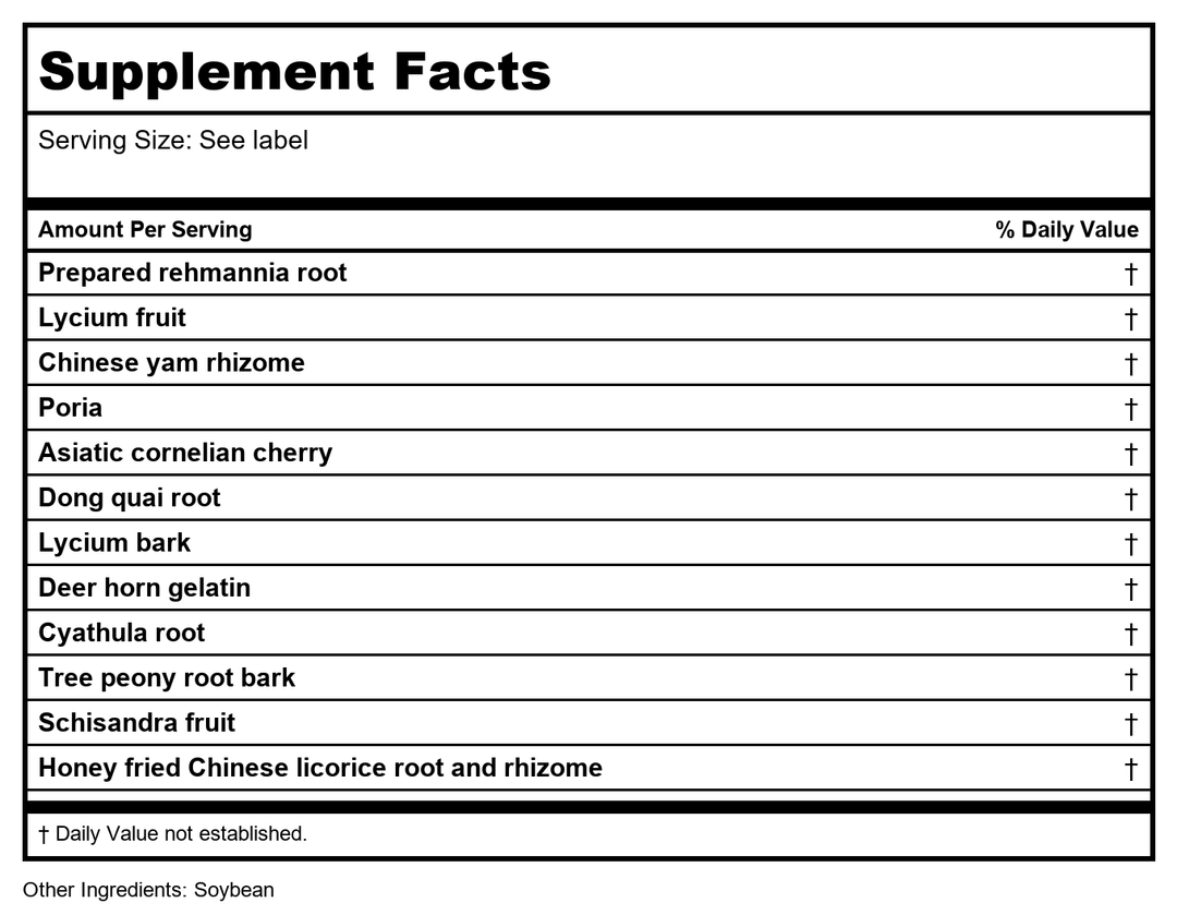 Kan Herb Traditionals Graceful Transition 8 oz - - Supplement Facts panel