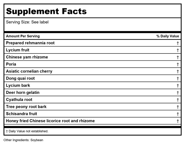 Kan Herb Traditionals Graceful Transition 8 oz - - Supplement Facts panel
