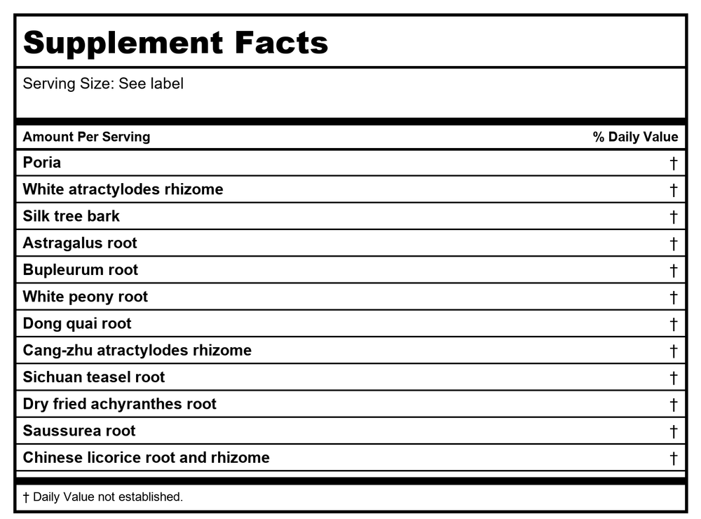 Kan Herb Jade Woman Herbals Jade Fluid 120 Tablets - Supplement Facts panel