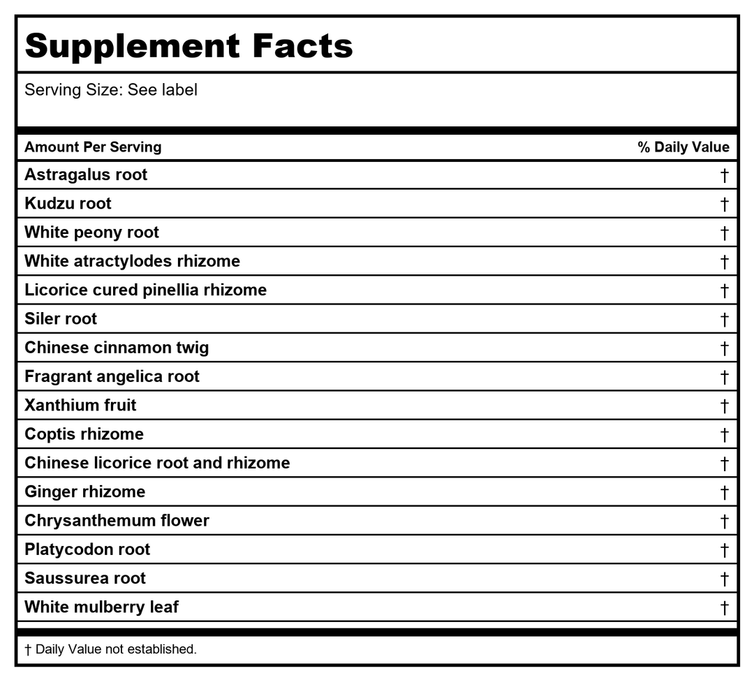 Kan Herb Sage Solutions Enviroshield 2oz - Supplement Facts panel