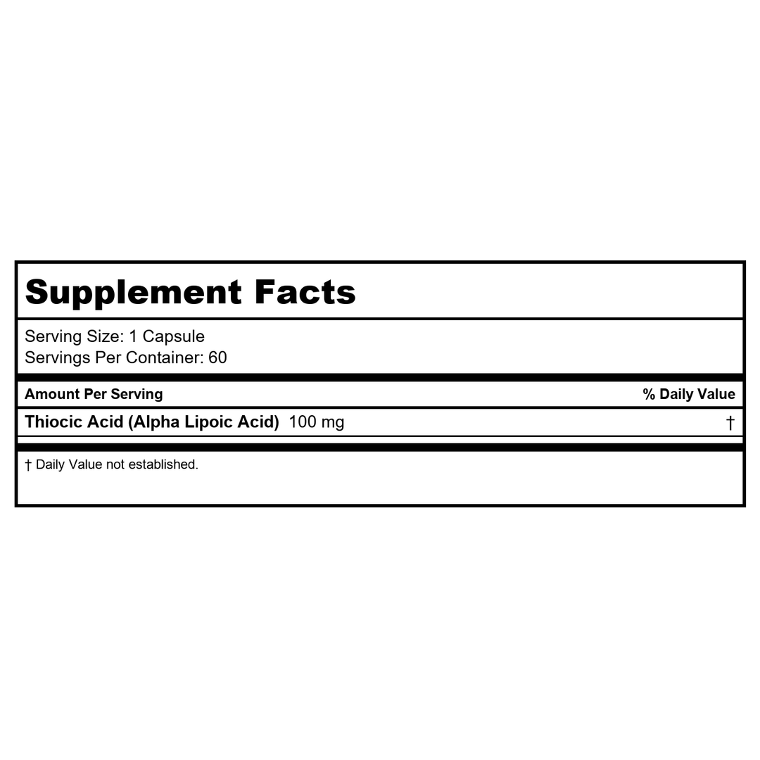 Karuna - Alpha Lipoic Acid 60 C - Supplement Facts panel