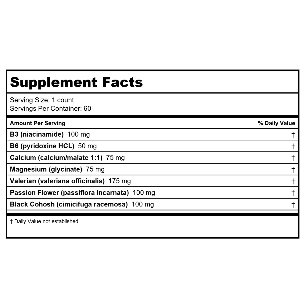 Karuna - MyoCalm 60T - Supplement Facts panel