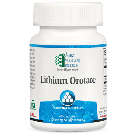 Ortho Molecular Lithium Orotate 10 mg 60 Capsules - Supplement Facts panel