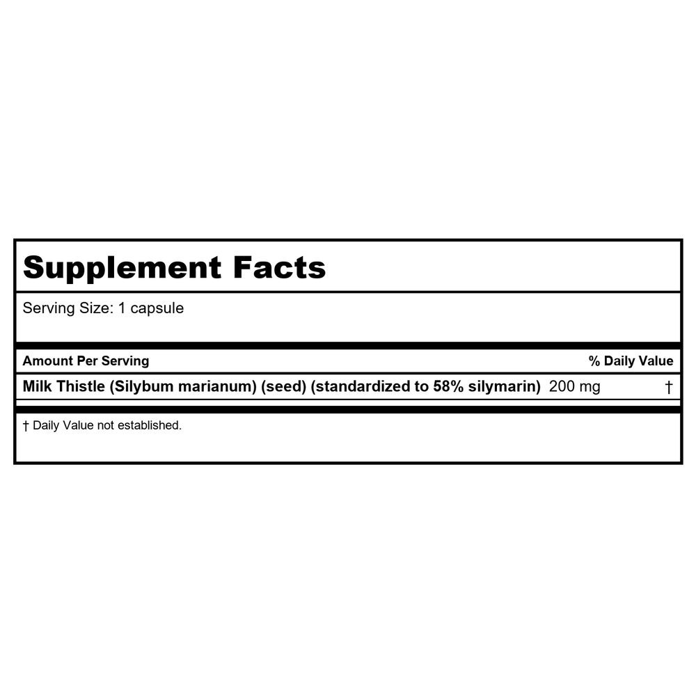 Ortho Molecular Silymarin Forte 120 - Supplement Facts panel