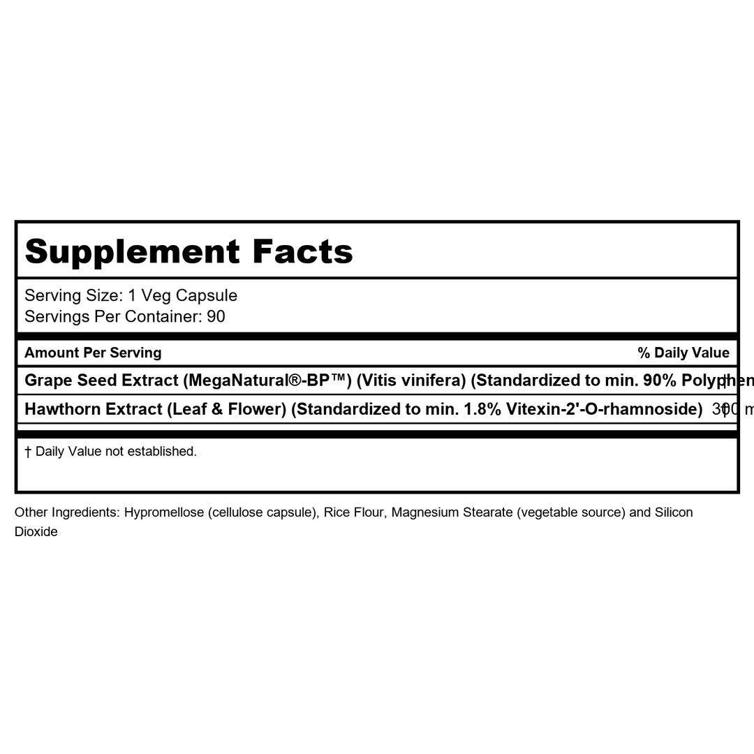 Now Foods Blood Pressure Health 90 Vcaps, 2 Pack - Supplement Facts panel