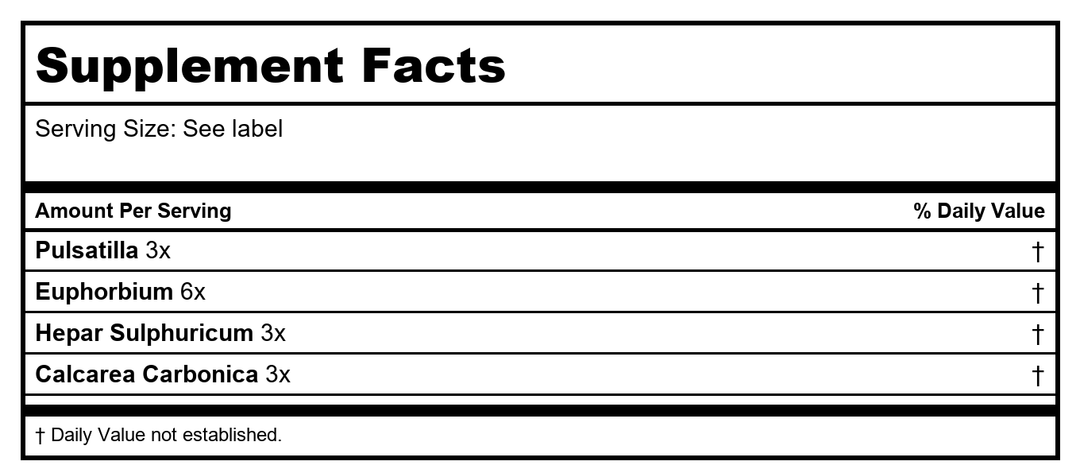 Clear Products Clear Sinus &amp; Ear Pack of 3 - Supplement Facts panel