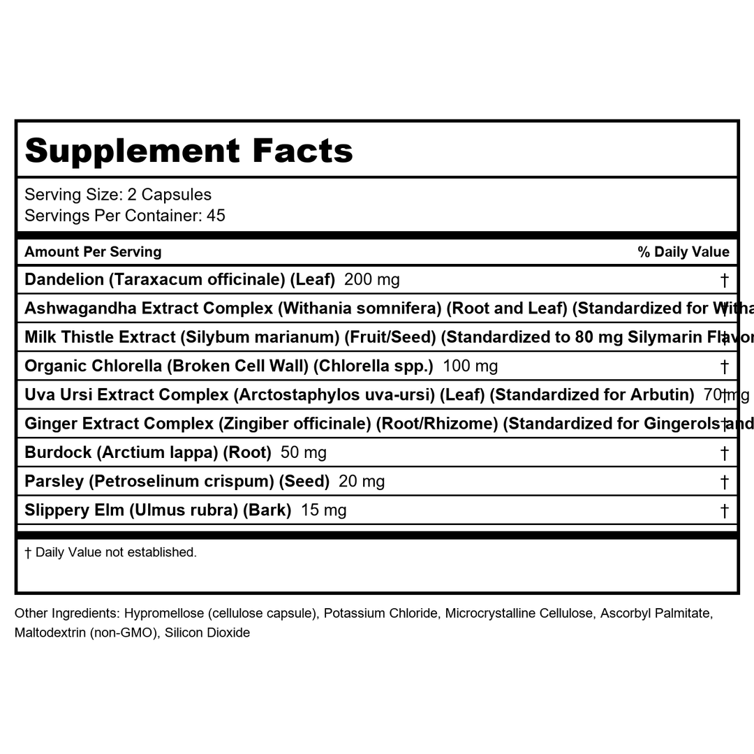 NOW Supplements, Detox and Cleanse, 90 Veg Capsules, Liver and Kidney Support* - Supplement Facts panel