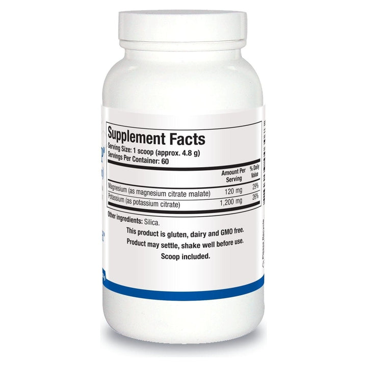 Biotics Research Potassium HP Potassium with Magnesium. Powdered Formula. Electrolyte. Supports Cardiovascular, Renal and Bone Health. Essential Mineral for Vascular and Muscle Function. 10 Ounces - Supplement Facts panel