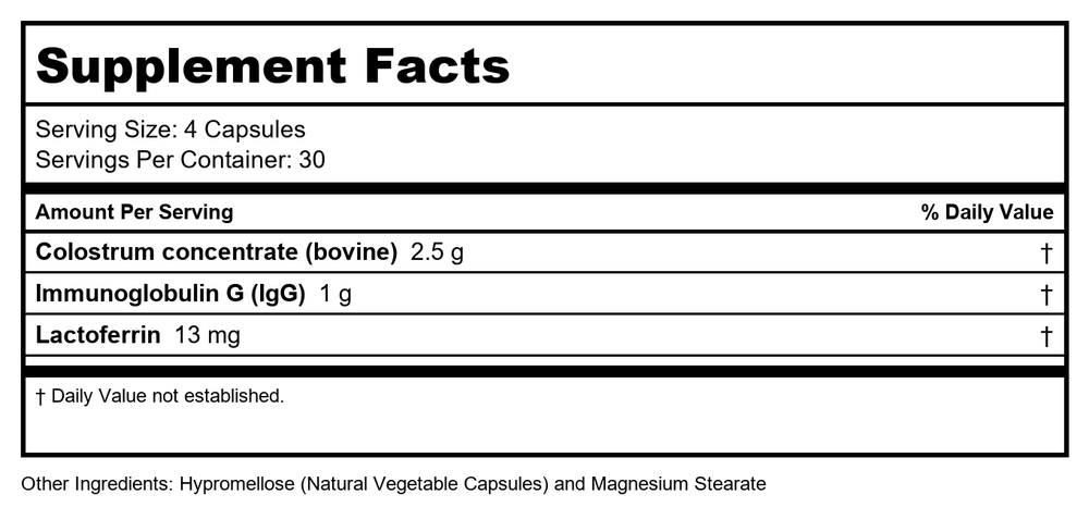 Ortho Molecular DG Protect 60ct - Supplement Facts panel