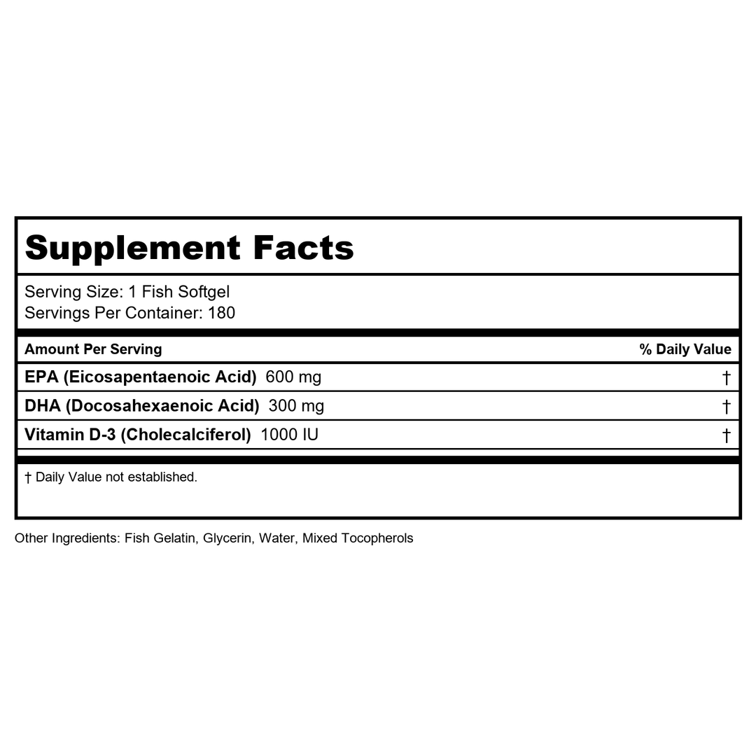 NOW Supplements, Ultra Omega 3-D?, Omega-3 Fish Oil + Vitamin D-3, Cardiovascular Support*, 180 Softgels - Supplement Facts panel