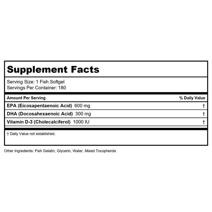 NOW Supplements, Ultra Omega 3-D?, Omega-3 Fish Oil + Vitamin D-3, Cardiovascular Support*, 180 Softgels - Supplement Facts panel