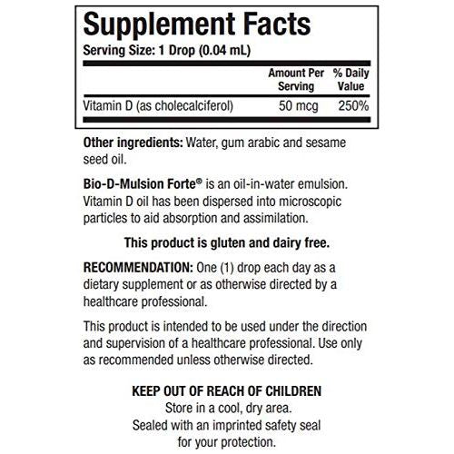 Biotics Research - Bio-D-Mulsion 1oz - Supplement Facts panel