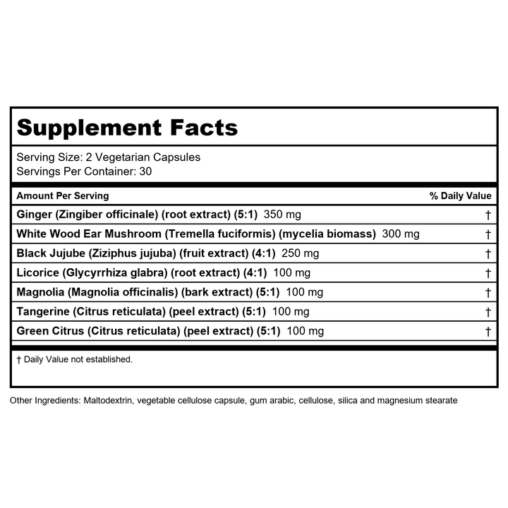 Kal Stomach Acid Defense 60 Veg Caps - Supplement Facts panel