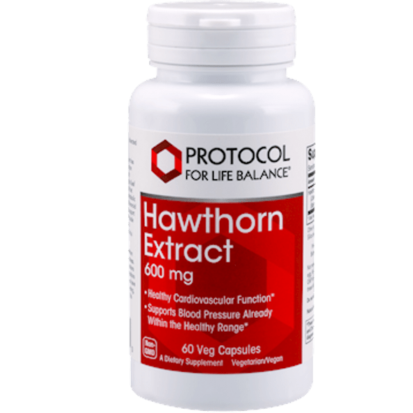Protocol For Life Balance Hawthorn Extract 600 Mg 60 Vcaps - Supplement Facts panel