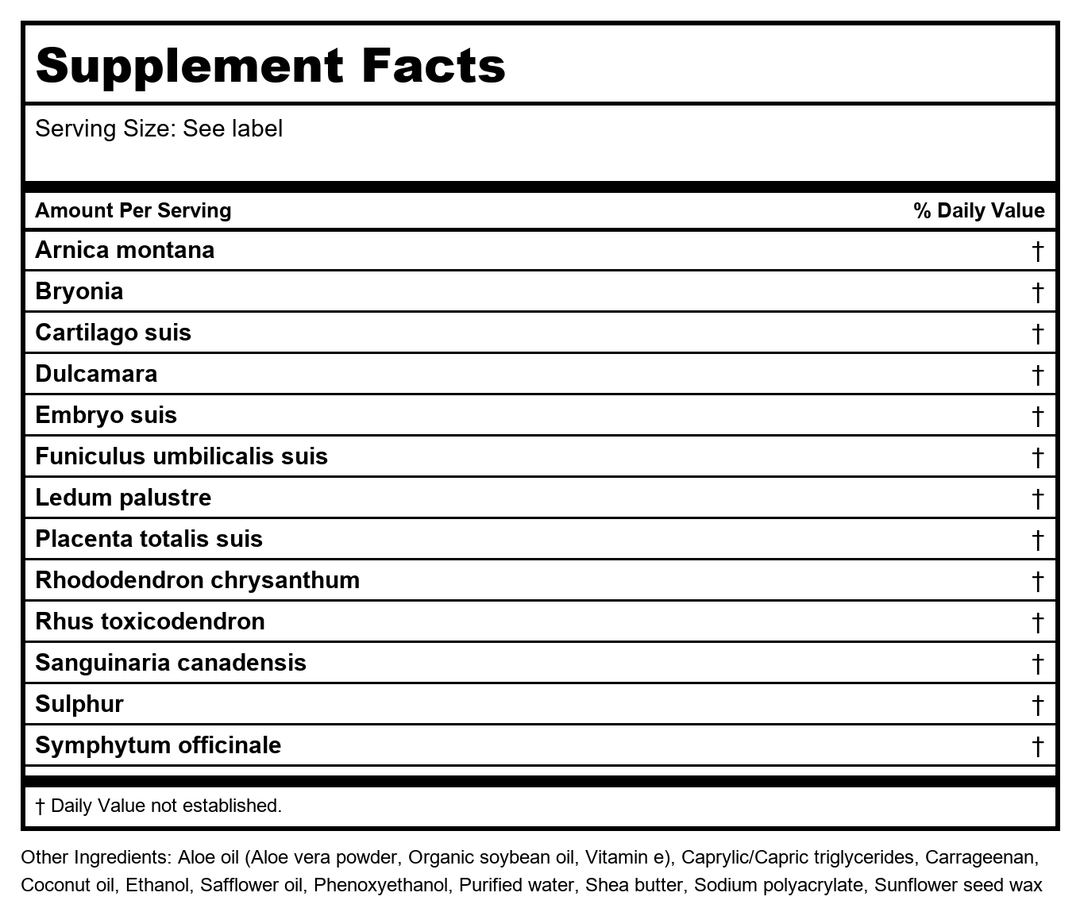 T-Relief Extra Strength Arthritis Cream 3 oz - Supplement Facts panel