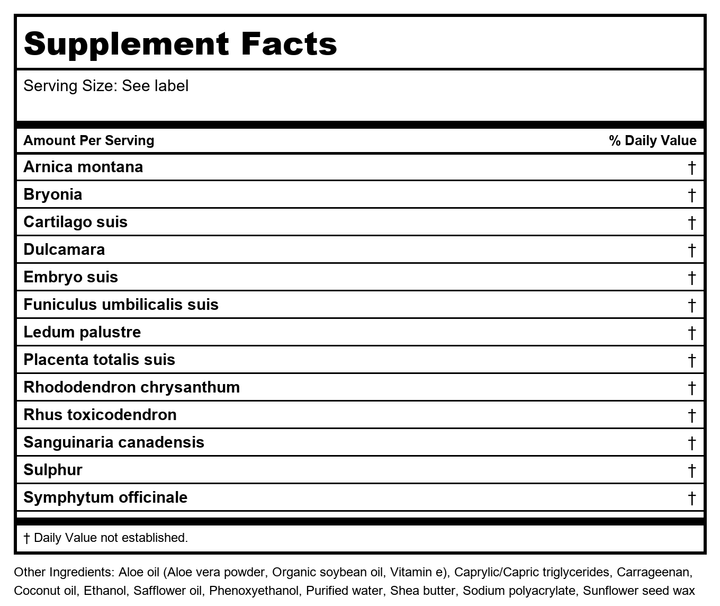 T-Relief Extra Strength Arthritis Cream 3 oz - Supplement Facts panel