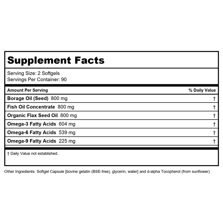 Super Omega 3-6-9, 1200 mg, 90 Sgels by Now Foods (Pack of 3) - Supplement Facts panel