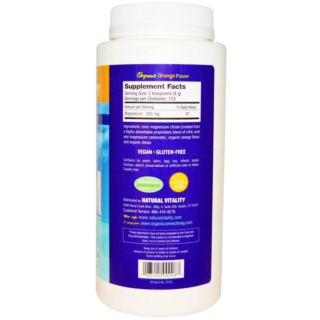 Natural Vitality Vitamin Calm Orange - Supplement Facts panel