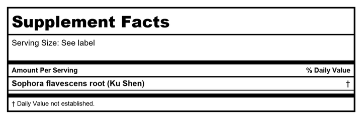 Plum Flower Ku Shen, extract powder by MayWay - Supplement Facts panel