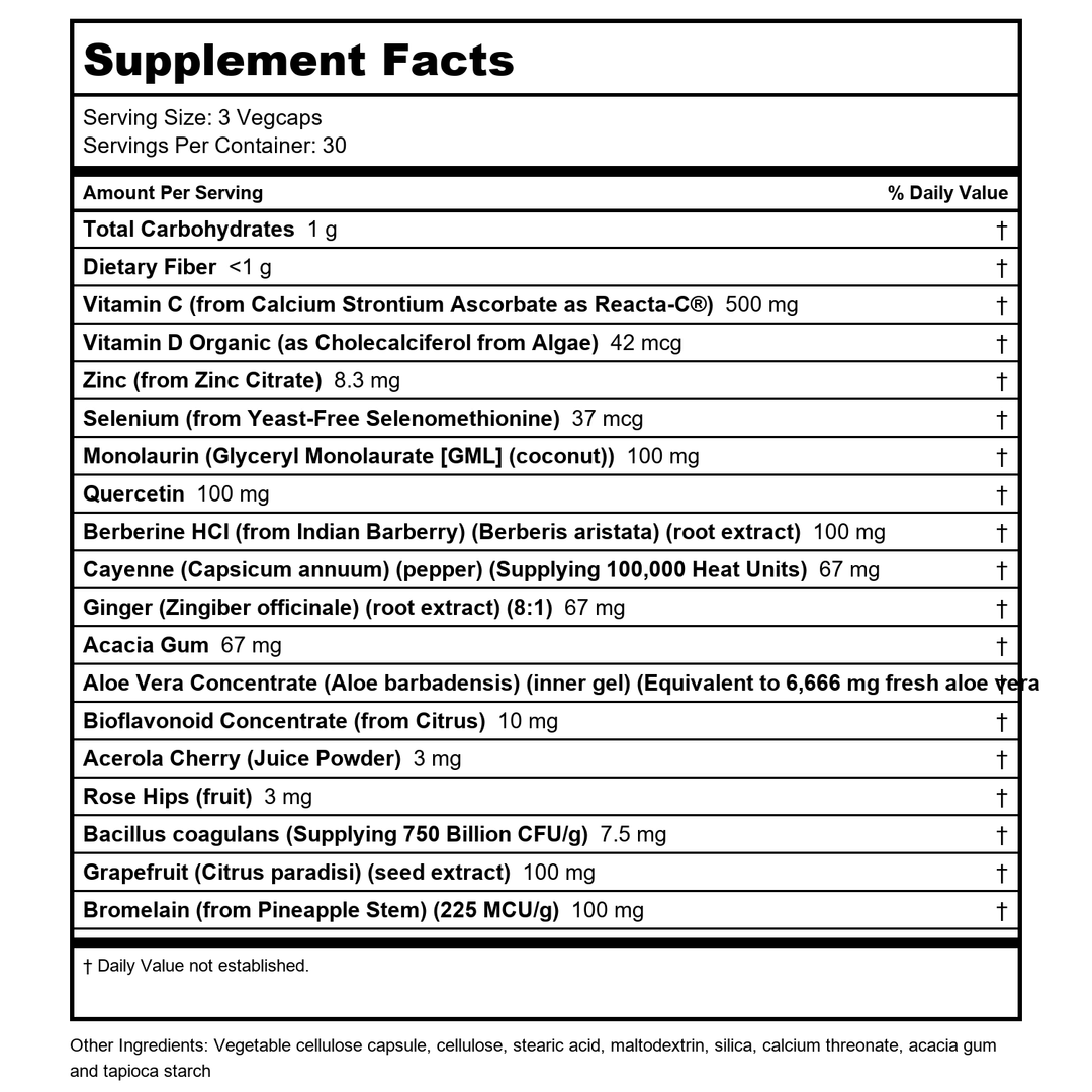 Solaray ImmuFight Respiratory Support 90 Vcaps - Supplement Facts panel