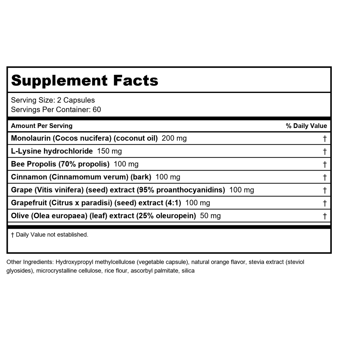 NuMedica - Seasonal Shield (Seasonal Immune Support) - 120 Vegetable Capsules - Supplement Facts panel
