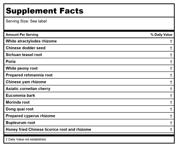 Jade Moon Phase 4-60 Tablets - Supplement Facts panel
