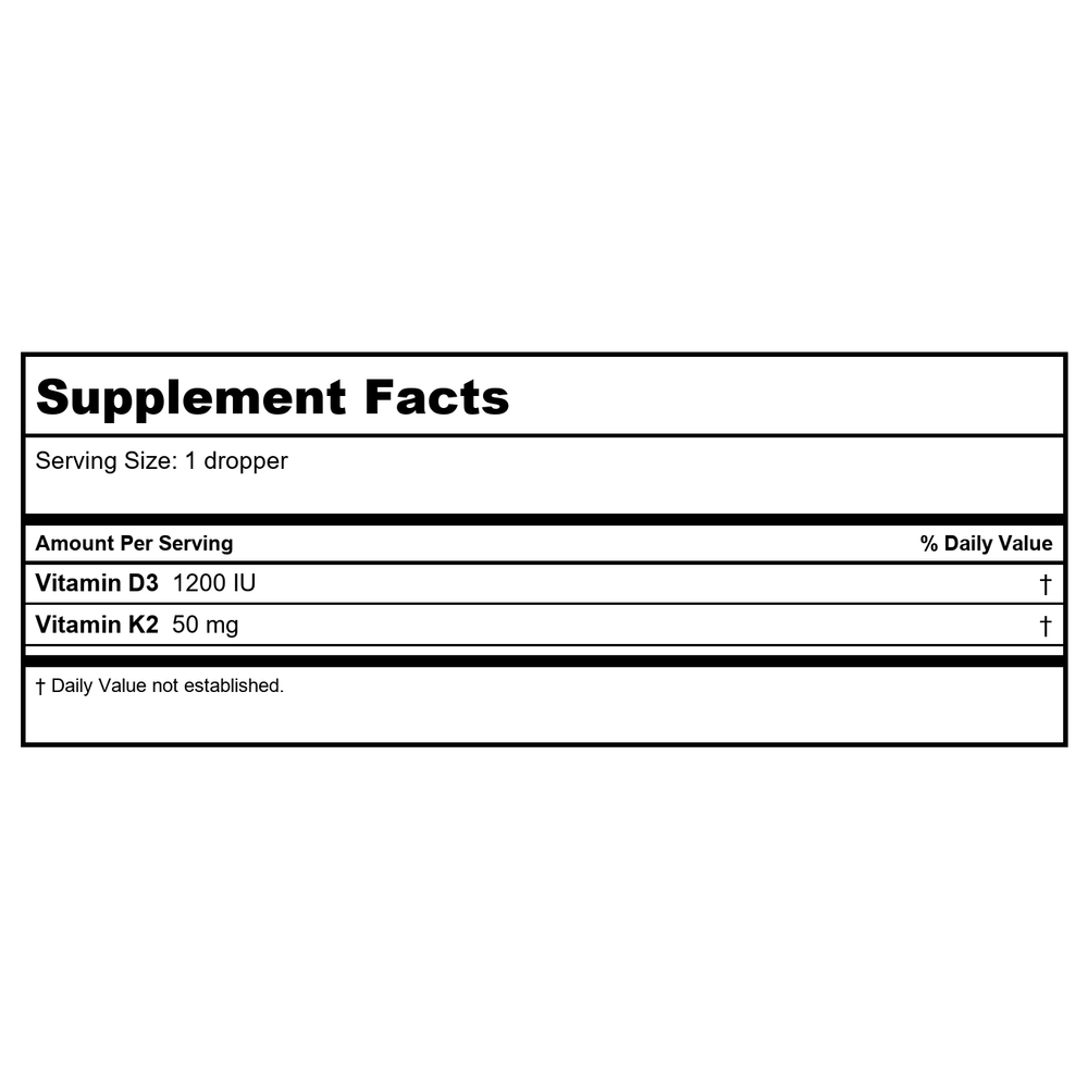 GS Micellized D3 + K2 1 fl. oz by NuMedica - Supplement Facts panel