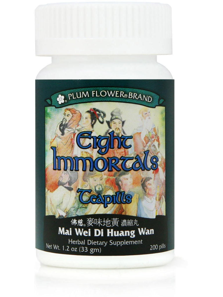 Eight Immortals Teapills (Mai Wei Di Huang Wan), 200 ct, Plum Flower by MayWay - Supplement Facts panel