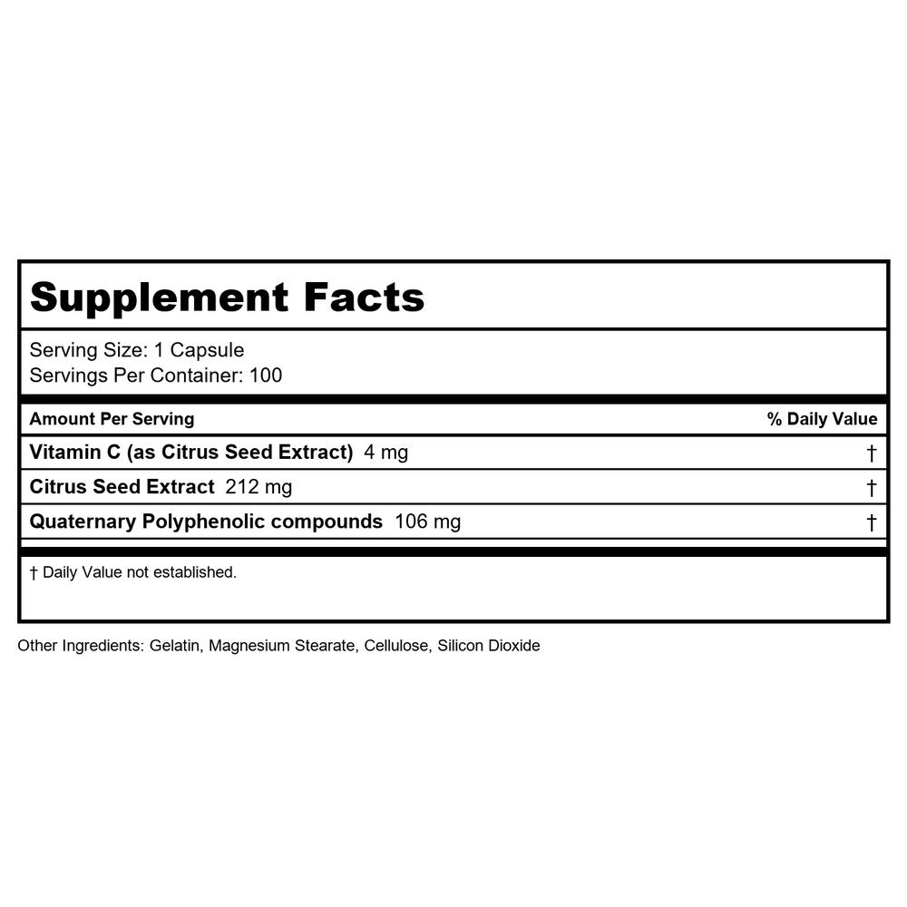Ecological Formulas Paracan Myc, White, 100 Count - Supplement Facts panel