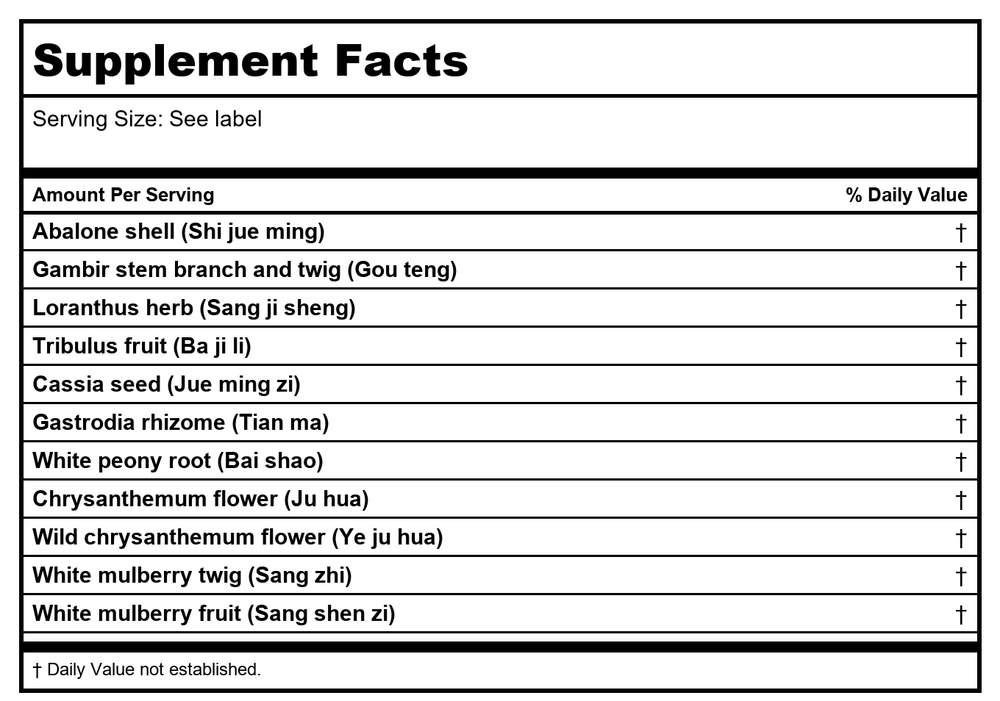 Kan Herb Chinese Modular Solutions Purge External Wind 8 Ounce - Supplement Facts panel
