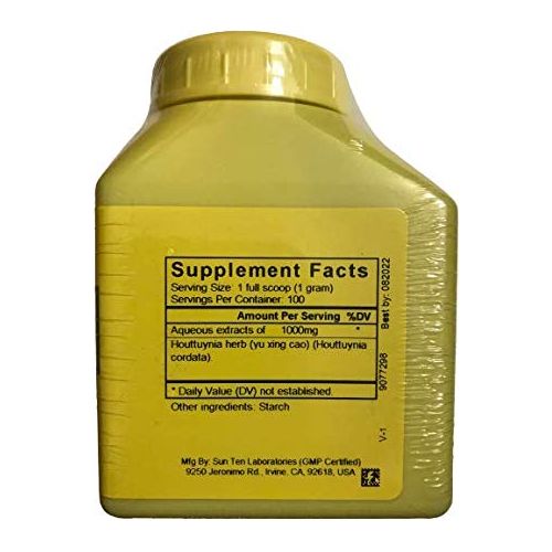 Sun Ten - HOUTTUYNIA Yu Xing Cao Concentrated Granules 100g H1490 by Baicao - Supplement Facts panel