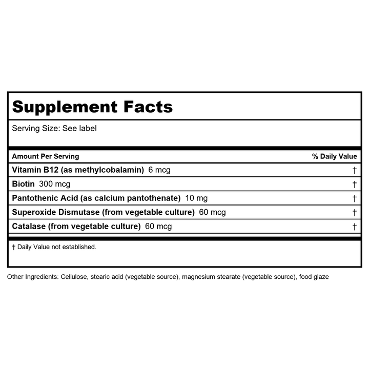 Biotics Research b-VITAL - 60 Capsules - Supplement Facts panel