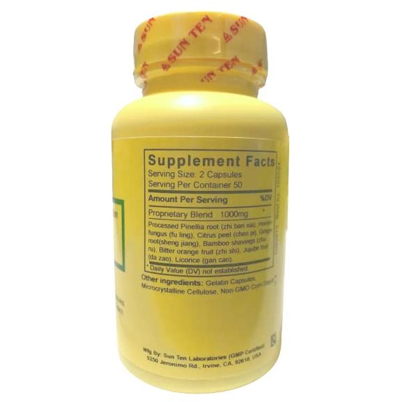 Sun Ten - Hoelen &amp; Bamboo Combination Capsules/Wen Dan Tang/??? - Supplement Facts panel
