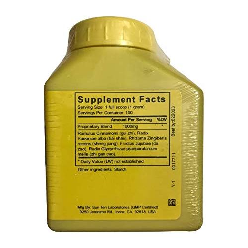 Sun Ten - Cinnamon Combination GUI Zhi Tang Concentrated Granules 100g 212 by Baicao - Supplement Facts panel