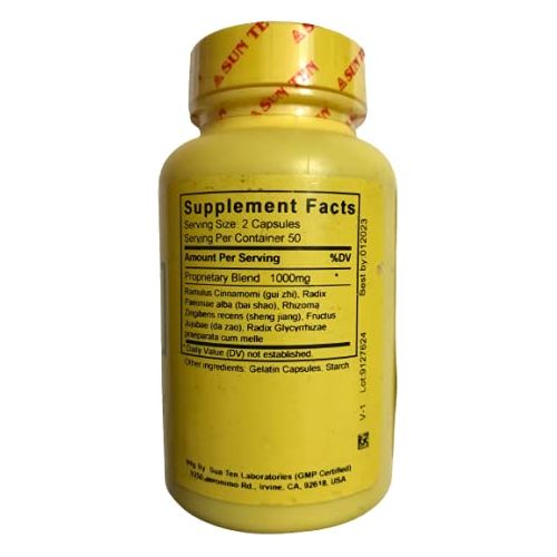 Sun Ten - Cinnamon Combination Capsules/GUI Zhi Tang/??? - Supplement Facts panel