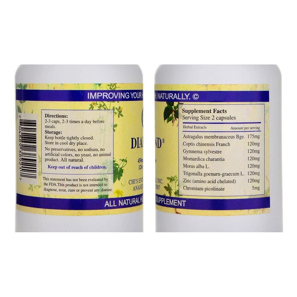 Chi Enterprise Diabend - 120 caps (120) - Supplement Facts panel