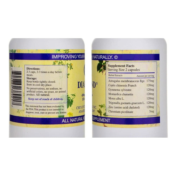 Chi Enterprise Diabend - 120 caps (120) - Supplement Facts panel