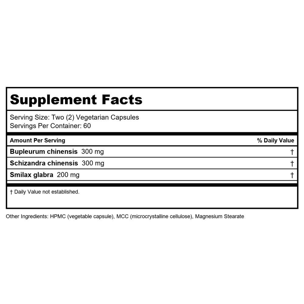 Chi's Enterprise –Liver Chi - 120 Capsules - Supplement Facts panel