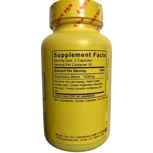 SUNTEN - Major Rhubarb Combination/Da Cheng Qi Tang Capsules - Supplement Facts panel