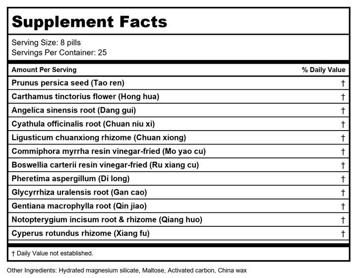 Plum Flower Great Invigorator Teapills (Shen Tong Zhu Yu Wan) by MayWay - Supplement Facts panel