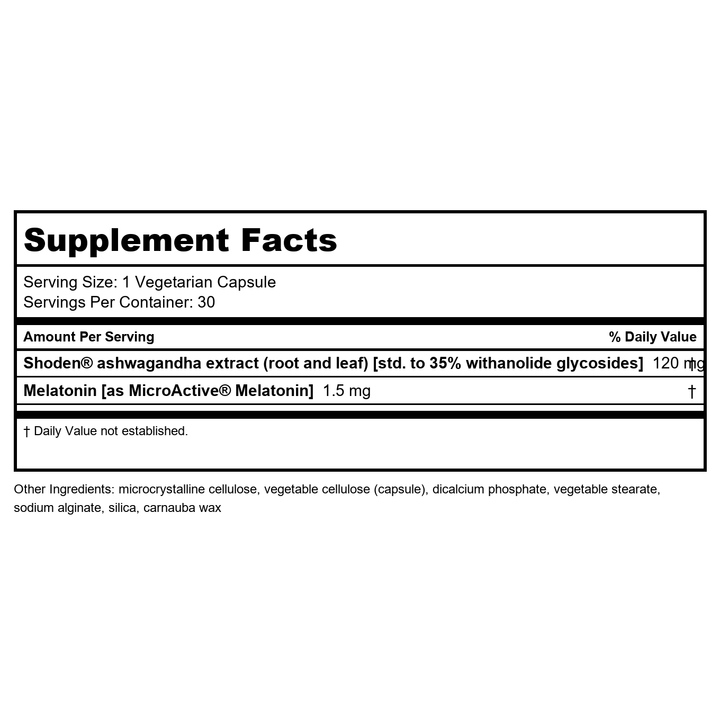 Life Extension Rest &amp; Renew, for a Refreshing &amp; Restorative Night?s Sleep, Gluten-Free, Non-GMO, Vegetarian, 30 Capsules - Supplement Facts panel
