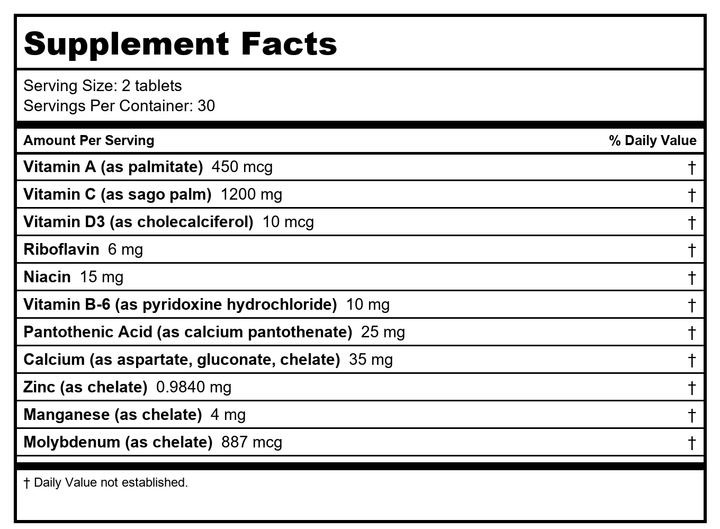 Nutri-West - Core Level Bone Matrix 60 Tablets by Nutri-West - Supplement Facts panel