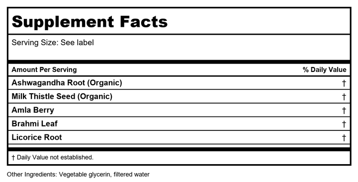 Earthley Wellness Thyroid Support, Helps Support Energy, Promote Healthy Brain Function and Overall Wellness (4oz) - Supplement Facts panel