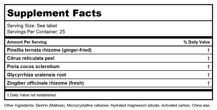 Er Chen Teapills (Er Chen Wan), 200 ct, Plum Flower by MayWay - Supplement Facts panel