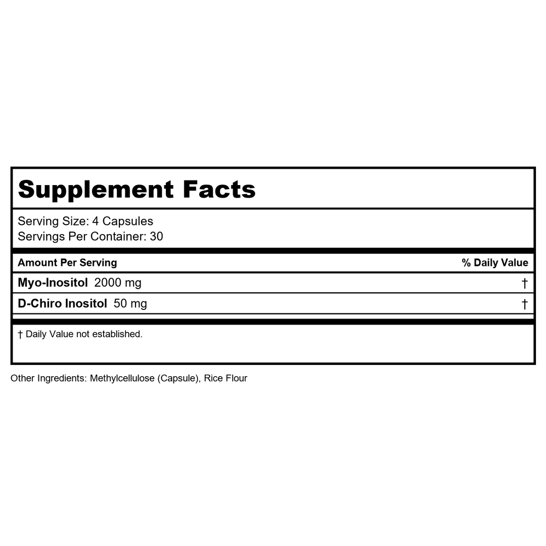 Biotics Myo + D-Chiro Inositol 8 ounces - Supplement Facts panel