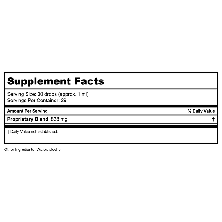 Kan Herb Sage Solutions Move Mountains 2 Ounce - Supplement Facts panel