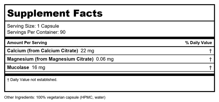 Enzymedica, Immune Defense, Extra Strength, Proteolytic Enzymes for 2X Immune &amp; Respiratory Support, 90 Count - Supplement Facts panel