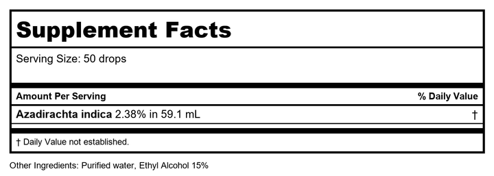 Energetix Bacteria-Chord - Supplement Facts panel